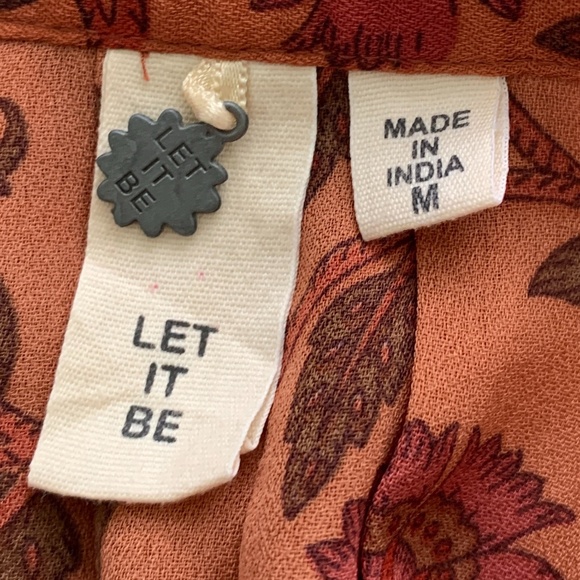 NWT Let It Be Orange Floral Sleeveless Top- Size M - Picture 3 of 11